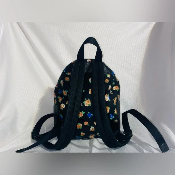 Coach Blue Mini Tea Rose Backpack - Picture 2 of 7